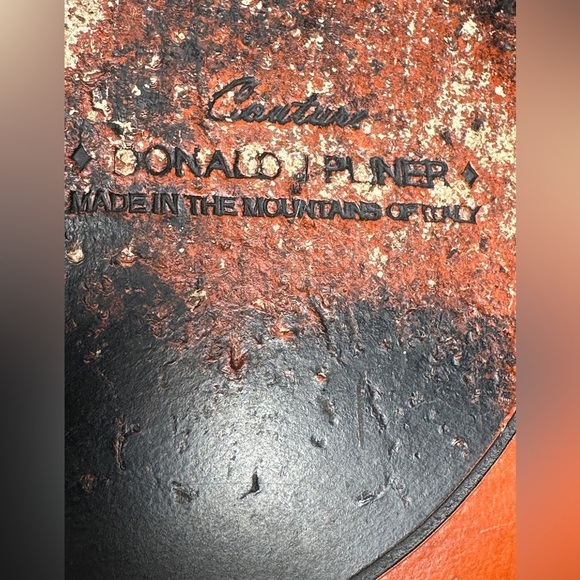 Donald J. Pliner Couture Italy Croc Print Strap Buckle Peep Toe Leather Pumps 8M - Picture 6 of 6